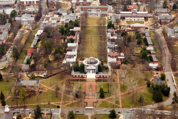 An aerial view of Charlottesville 