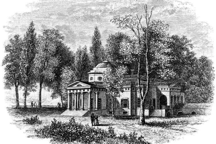 A drawing of Thomas Jefferson's Monticello