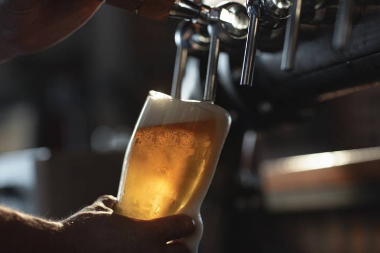 A beer is poured A beer is poured