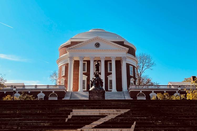 Rotunda and steps with white "Z" with blue sky 