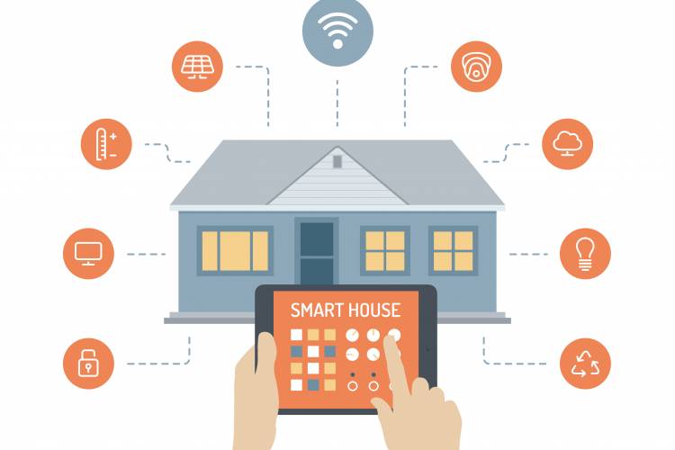 An illustration of smart home features