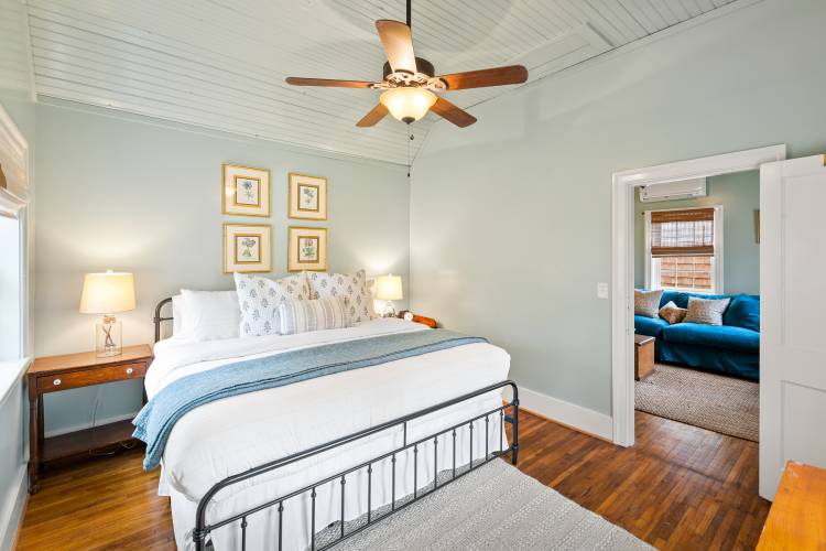 Cornwall Cottage Pictured: king bedroom looking into the living area at Cornwall Cottage