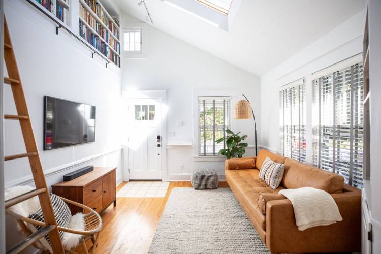 Pictured: The Yellow House living room