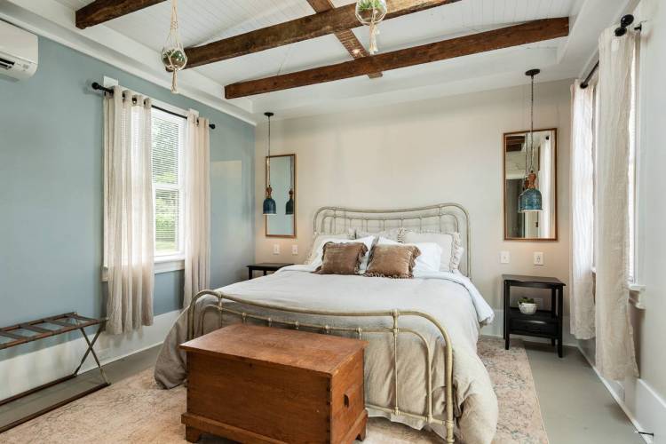 A bedroom in a Charlottesville vacation rental