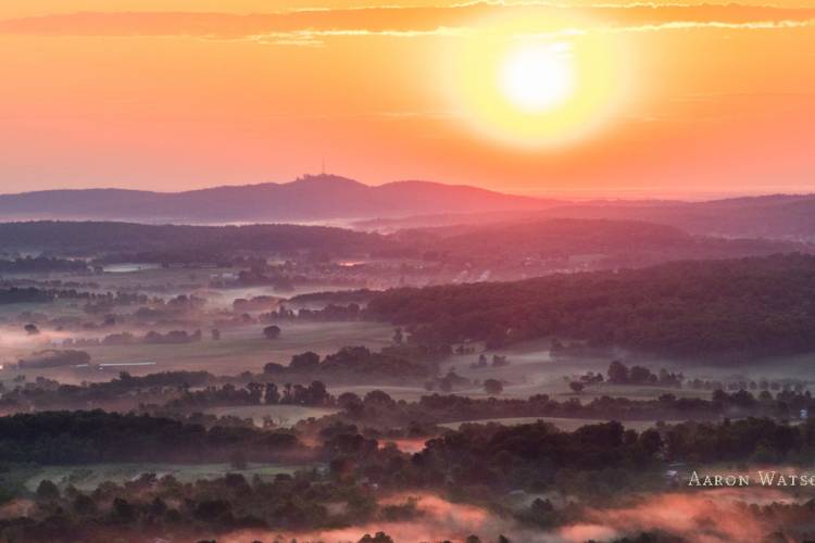 A sunset view in Shenandoah National Park