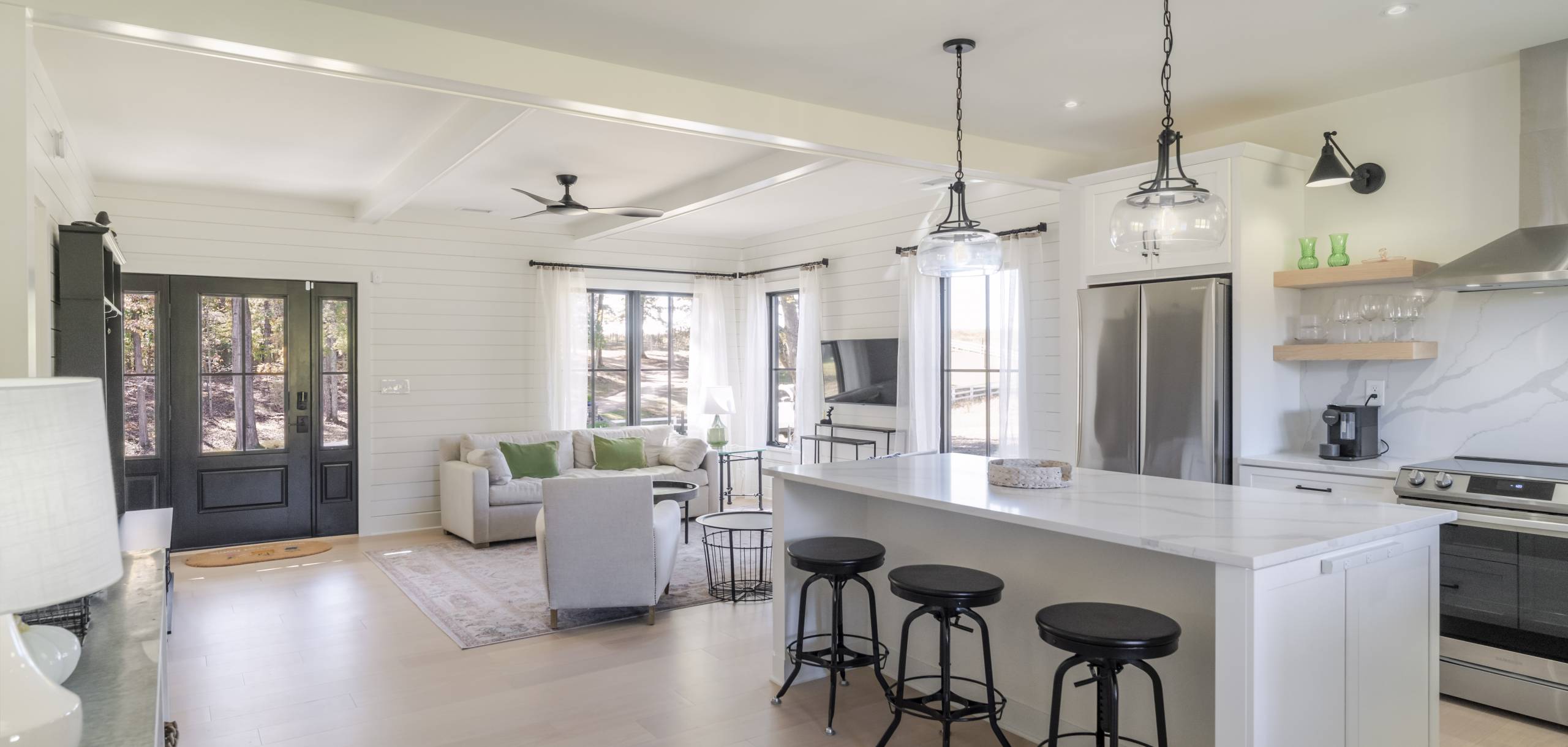 Fox Cottage – Charming Wine Country Retreat in Afton, VA Photo of Fox Cottage interior kitchen and living area