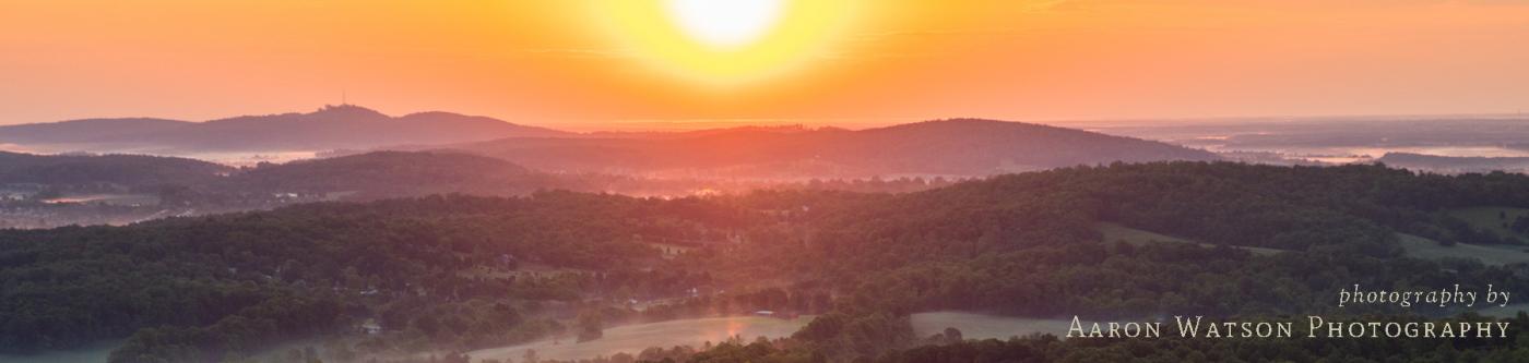 Stunning Charlottesville sunset over the Blue Ridge Mountains