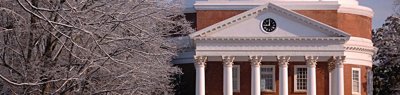 Thomas Jefferson's Rotunda during the winter at UVa in Charlottesville, VA